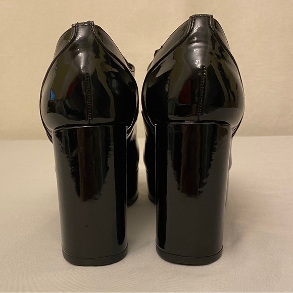 Chinese Laundry 6.5 Nattaly Platform Oxfords Shoes Black Patent Academia Chunky - Picture 6 of 15